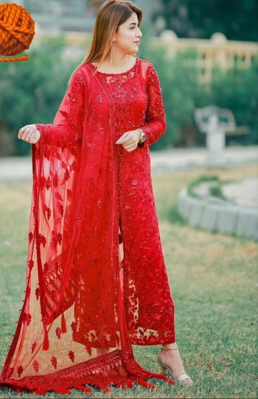 Mushaq 3pc embroidery  dress with embroidery dubbata 139