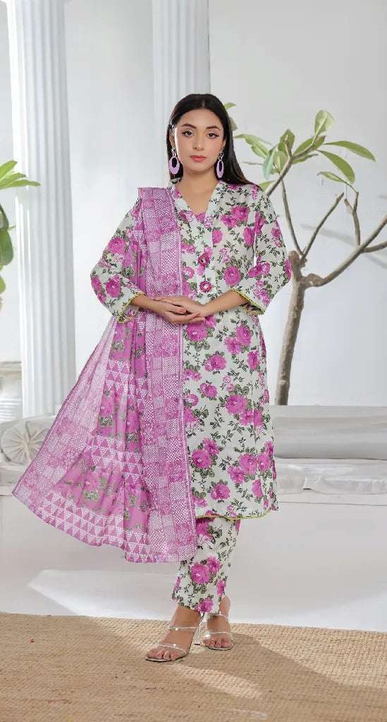 Zullbery 3Pc Lawn Digital Printed