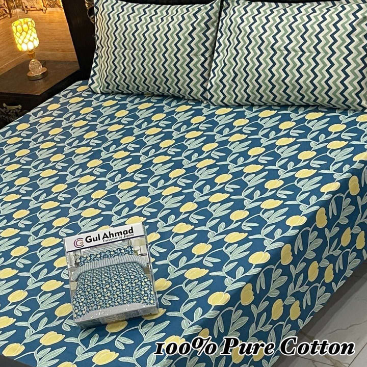 Gul Ahmed 100% Pure Cotton Bedsheets |  Double Bed