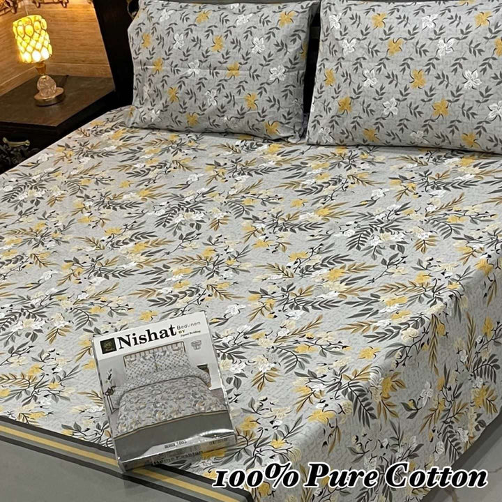 Gul Ahmed 100% Pure Cotton Bedsheets |  Double Bed