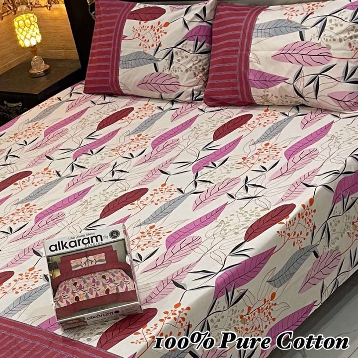 Gul Ahmed 100% Pure Cotton Bedsheets |  Double Bed