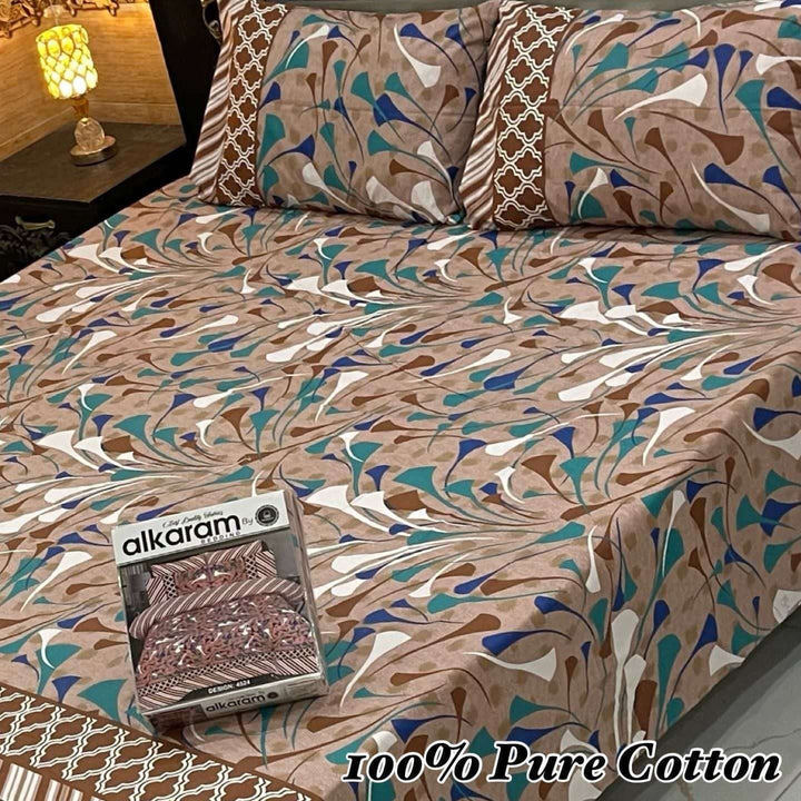Gul Ahmed 100% Pure Cotton Bedsheets |  Double Bed