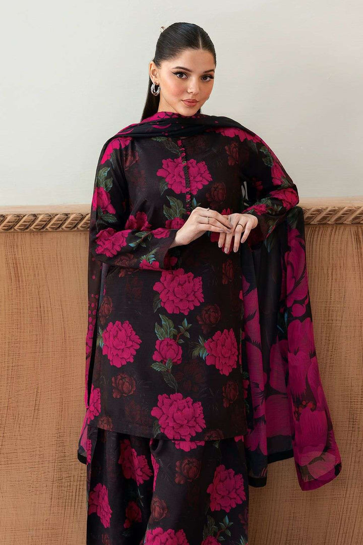 Afsanah Swiss Lawn wth Silk Dupatta | Dark Majestic AR-103
