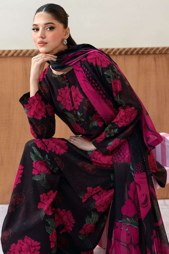 Afsanah Swiss Lawn wth Silk Dupatta | Dark Majestic AR-103