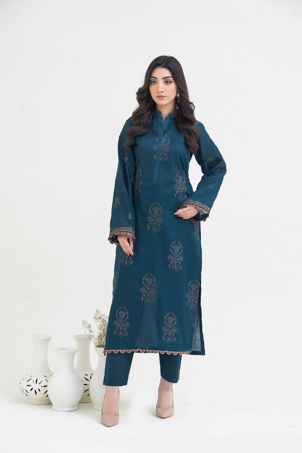 Premium Jacquard 2PC Embroidery Unstitched Shirt and Trouser