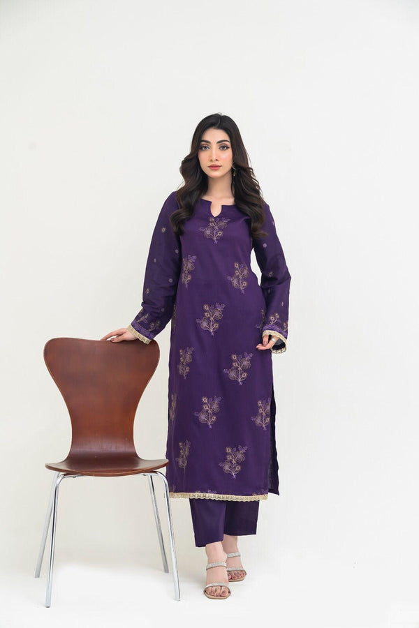 Premium Jacquard 2PC Embroidery Unstitched Shirt and Trouser