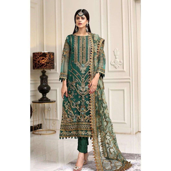 Maria B Sequins Embroidered Unstitched 3PC Wedding Collection – 2386