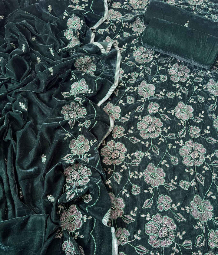Bareeze 3PC Embroidered Micro Velvet Suit – Winter Luxury Edition