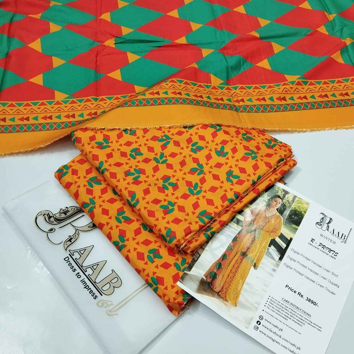 Raabi Winter Exclusive Printed Viscose linen