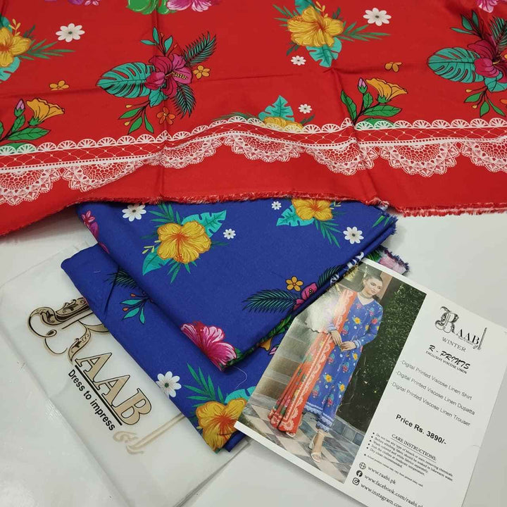 Raabi Winter Exclusive Printed Viscose linen