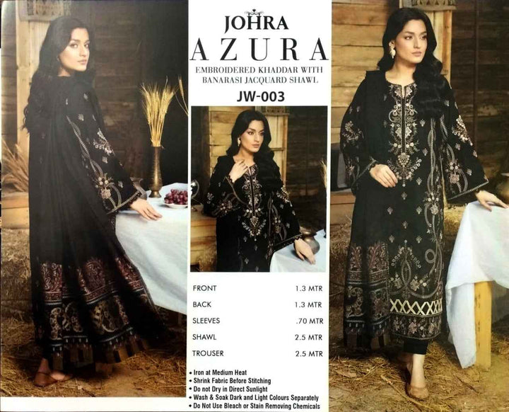 Johra Azura Embroidered Khaddar – JW-003