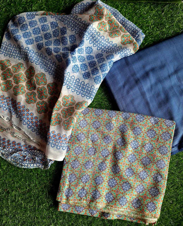 Bareeze 3PC Printed Slub Khaddar - PR1754