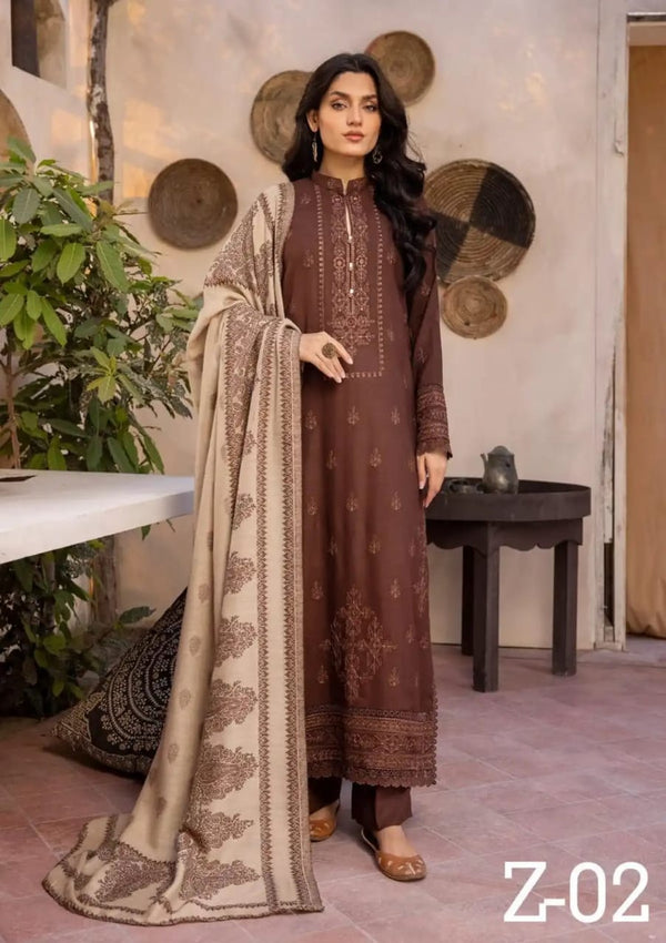 Zeenat By Khoobsurat Embroidered Peach Leather'25 - Z-02