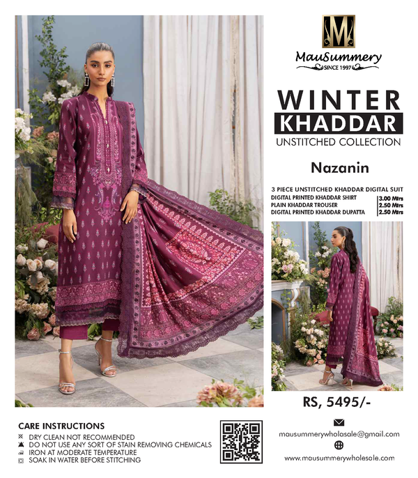 Mausummery – 3PC Digital Printed Khaddar