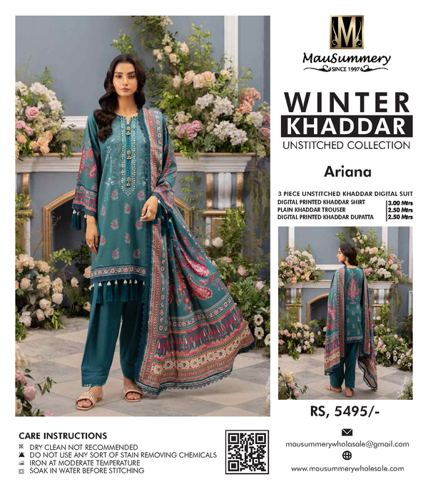 Mausummery – 3PC Digital Printed Khaddar