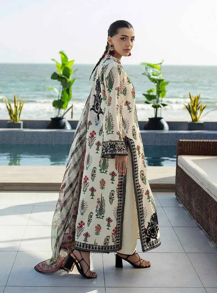 3PC Digital Printed Shamoze Silk Unstitched Dress