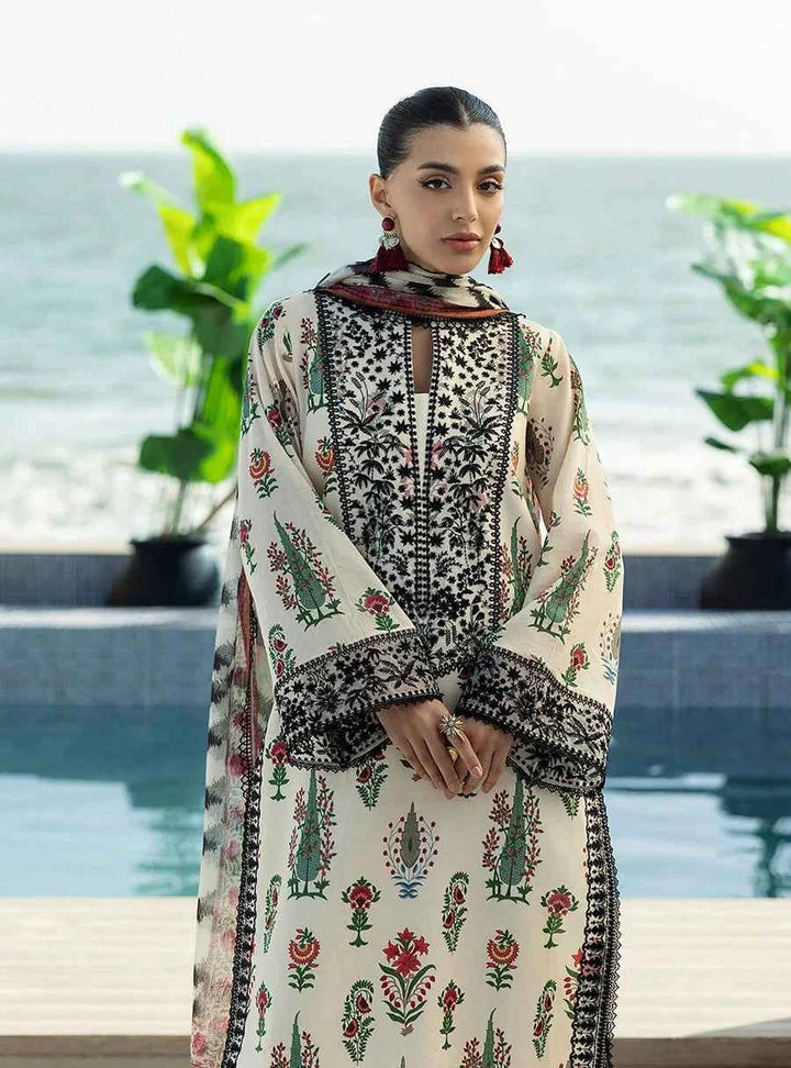 3PC Digital Printed Shamoze Silk Unstitched Dress