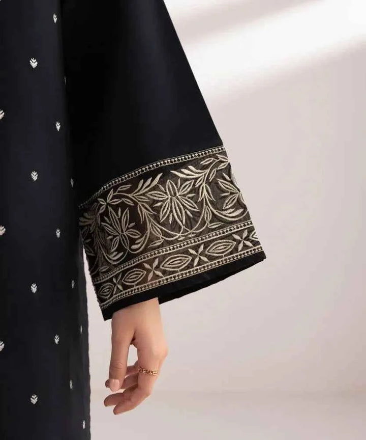 Dhanak-3PC Embroidered Shirt with Digital printed wool shawl - 3121