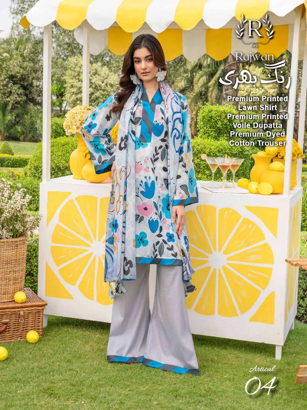 Rajwan 3PC Unstitched Premium Printed Lawn'25