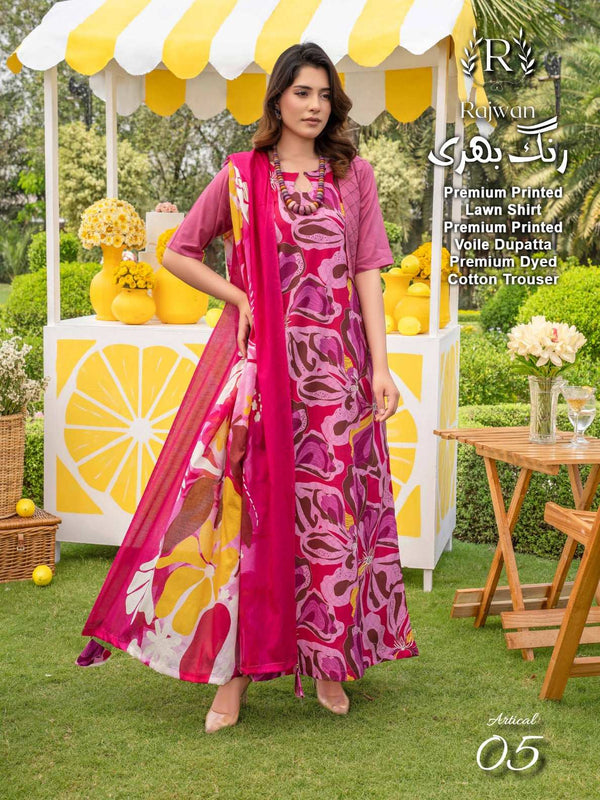 Rajwan 3PC Unstitched Premium Printed Lawn'25