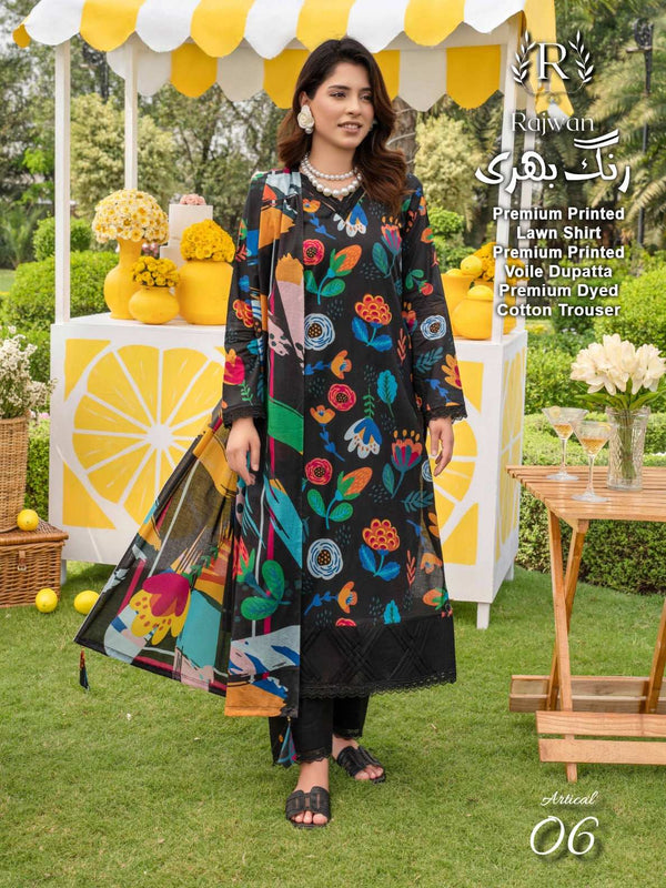 Rajwan 3PC Unstitched Premium Printed Lawn'25