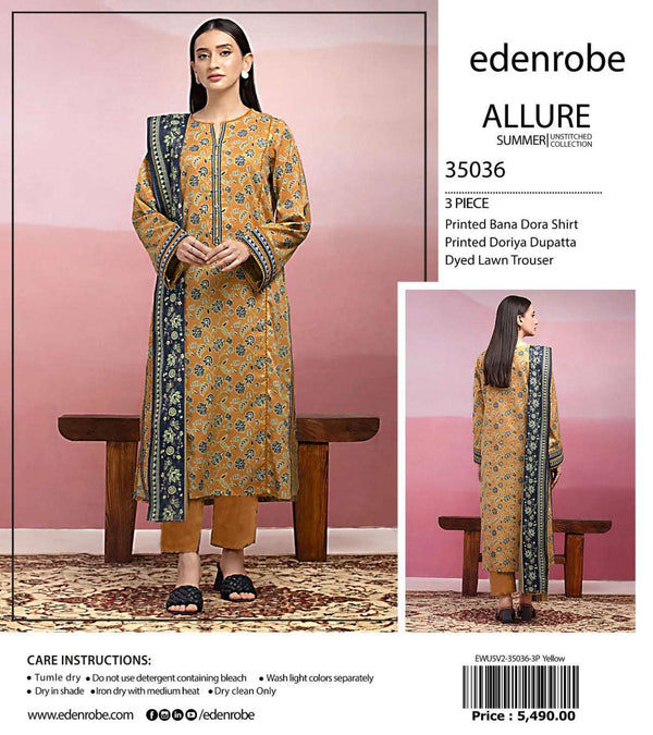 Edenrobe Allure 3PC Printed Lawn Collection