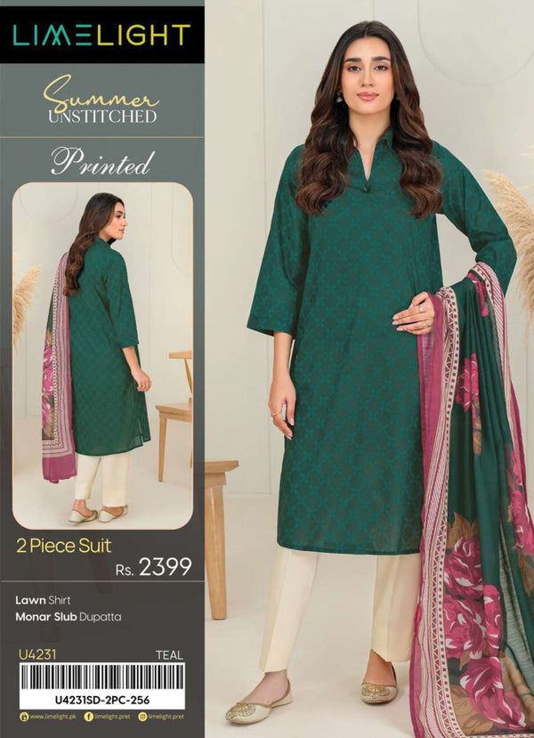 Limelight 2 Piece Lawn Suit-Paste Print Unstitched | U4231SD-2PC-256