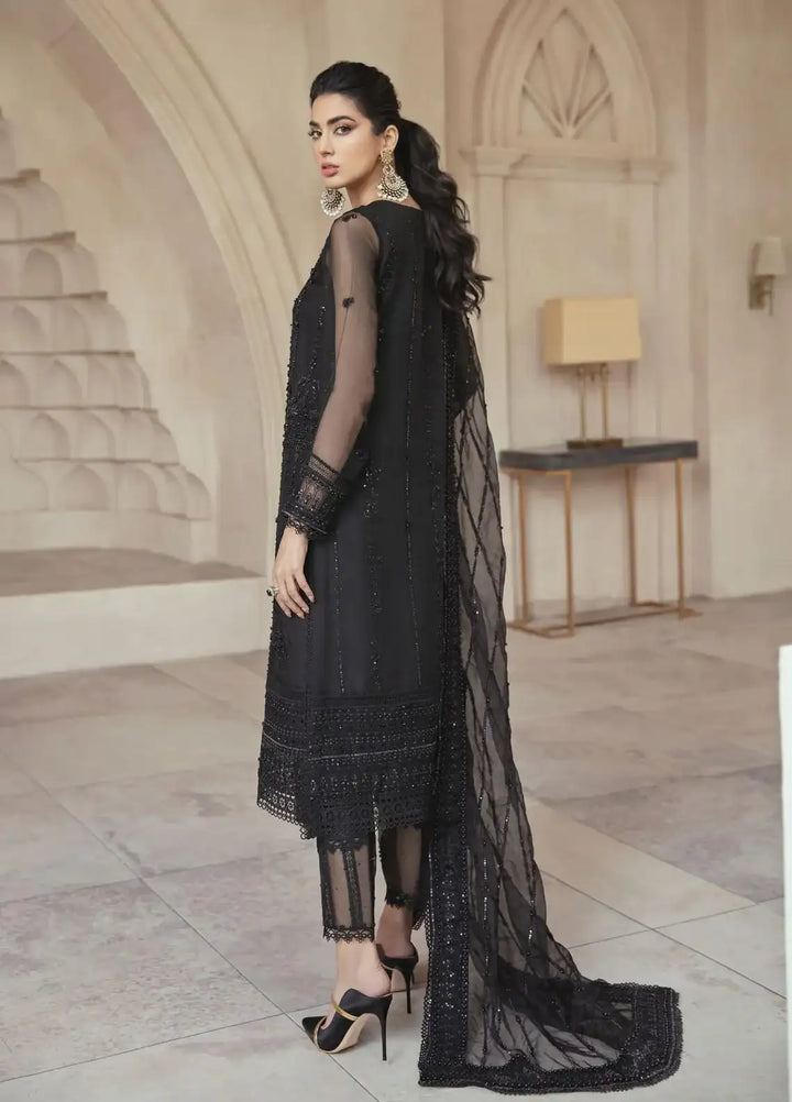 MUSHQ Luxury Wedding Edition – Hand Embellished Net 3PC Suit - Black