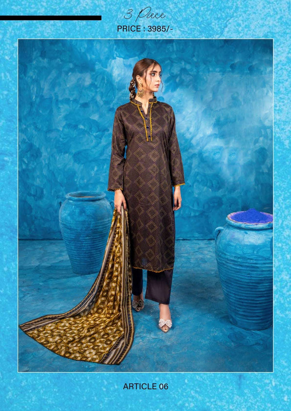 Zesh 3Pc AIRJET Unstitched Printed lawn '25