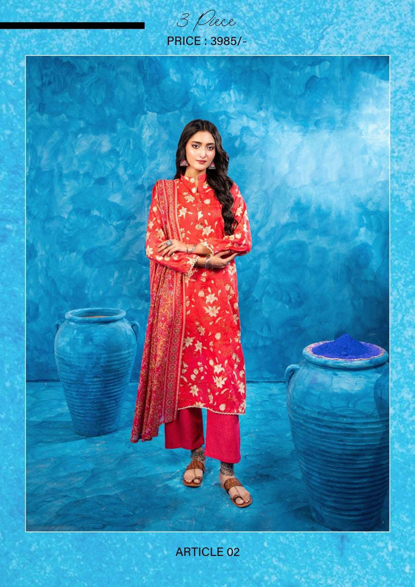 Zesh 3Pc AIRJET Unstitched Printed lawn '25