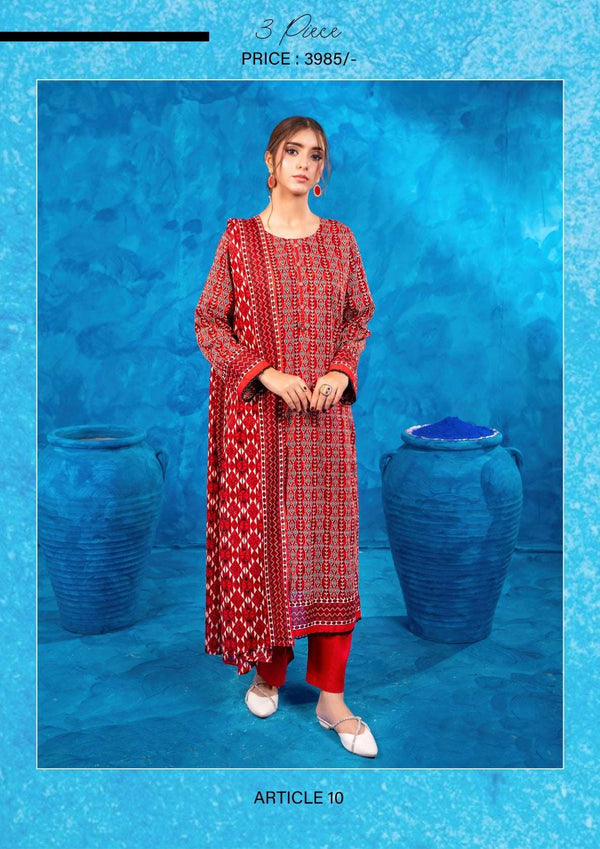 Zesh 3Pc AIRJET Unstitched Printed lawn '25