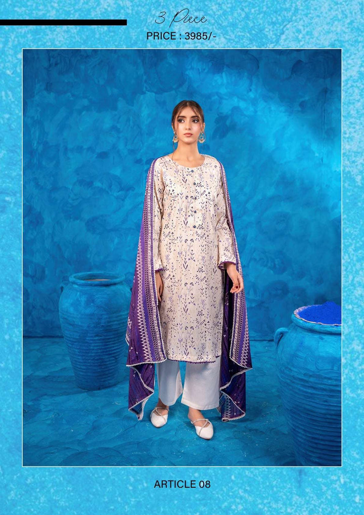 Zesh 3Pc AIRJET Unstitched Printed lawn '25