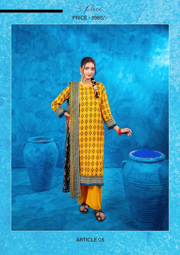 Zesh 3Pc AIRJET Unstitched Printed lawn '25