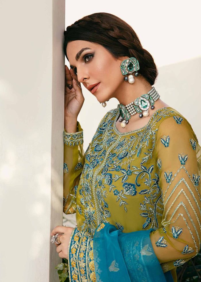 Heer’s Design 121 – Premium Organza & Malai Embroidered Ensemble - RUBAB CLOSET