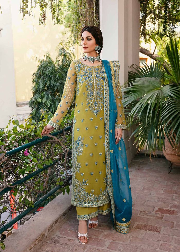 Heer’s Design 121 – Premium Organza & Malai Embroidered Ensemble - RUBAB CLOSET