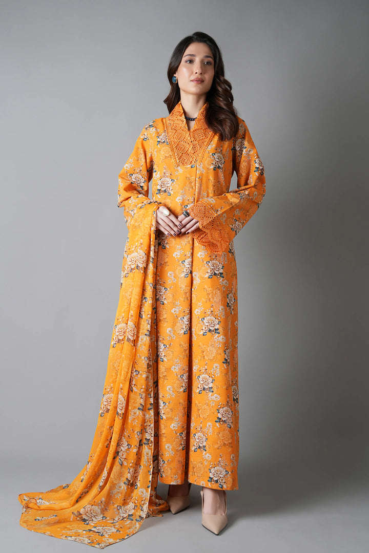 Bareeze 3PC Printed Slub Khaddar - PR2078 - RUBAB CLOSET