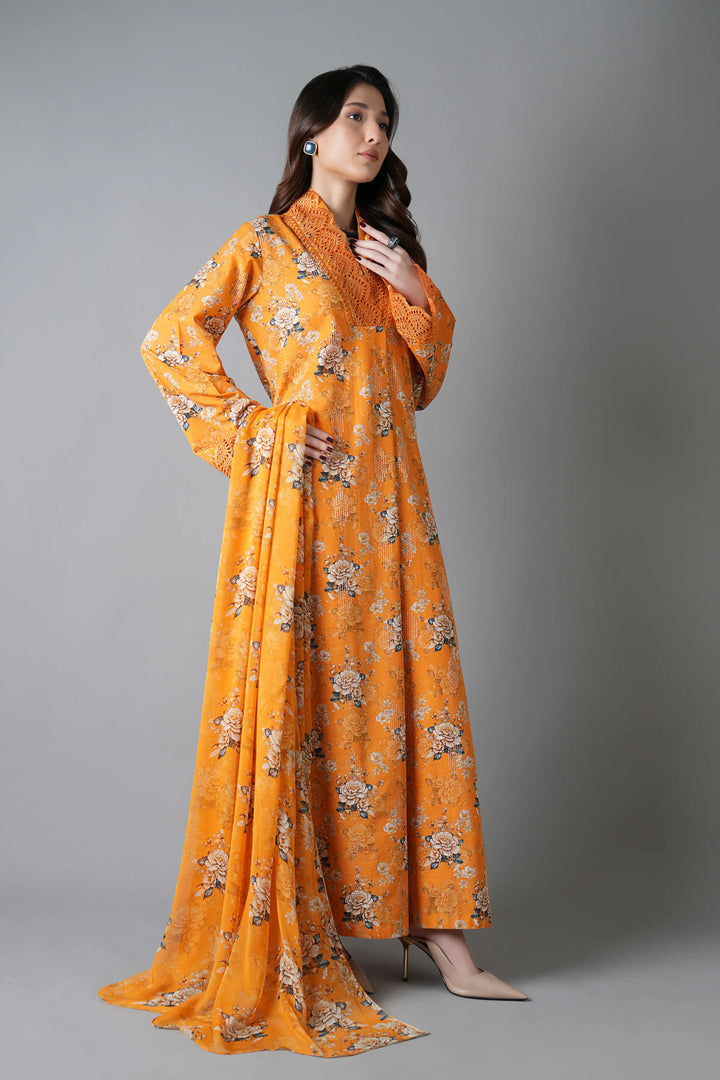 Bareeze 3PC Printed Slub Khaddar - PR2078 - RUBAB CLOSET