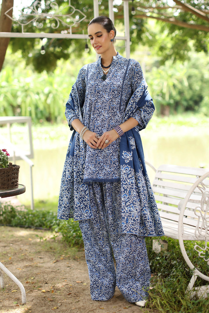 Bareeze 3PC Printed Slub Khaddar - PR2090 - RUBAB CLOSET