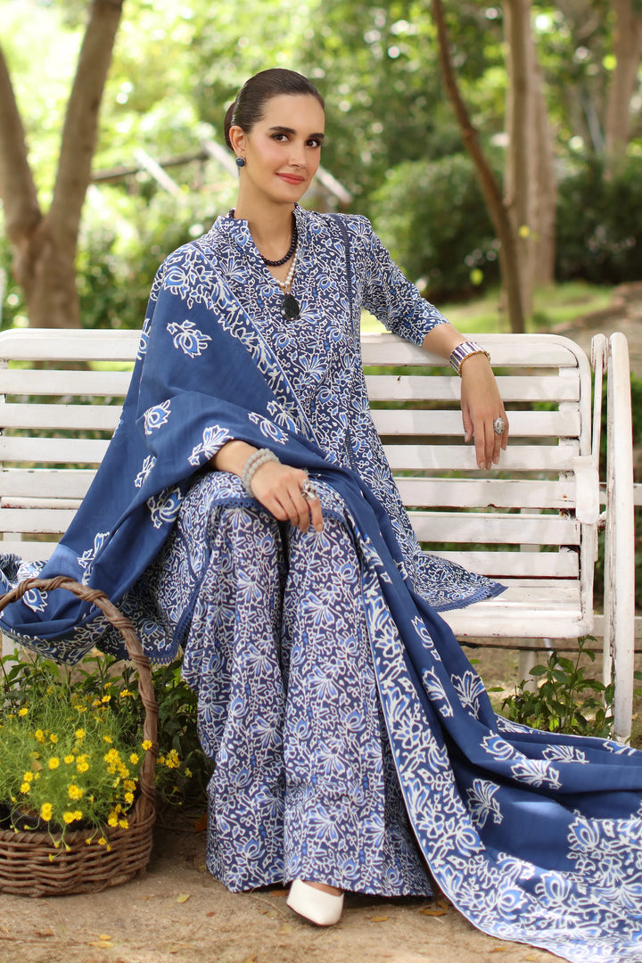 Bareeze 3PC Printed Slub Khaddar - PR2090 - RUBAB CLOSET