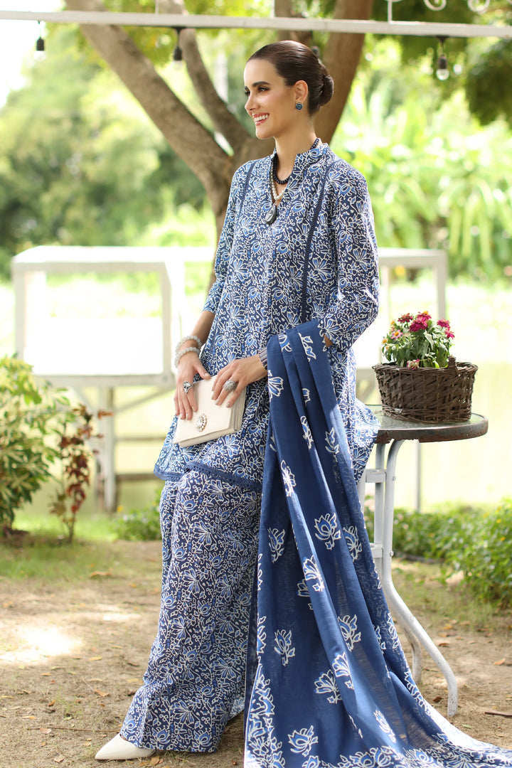 Bareeze 3PC Printed Slub Khaddar - PR2090 - RUBAB CLOSET