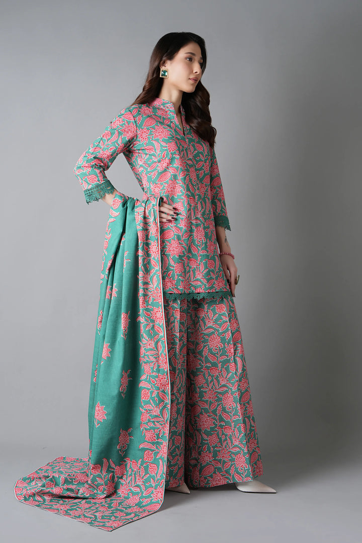 Bareeze 3PC Printed Slub Khaddar - PR2091 - RUBAB CLOSET