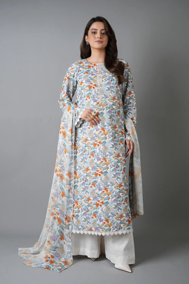 Bareeze 3PC Printed Slub Khaddar - PR2113