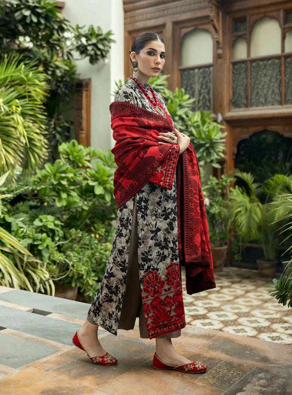 Zainab Chettoni Digital Printed Lawn with Emb Patches - D04