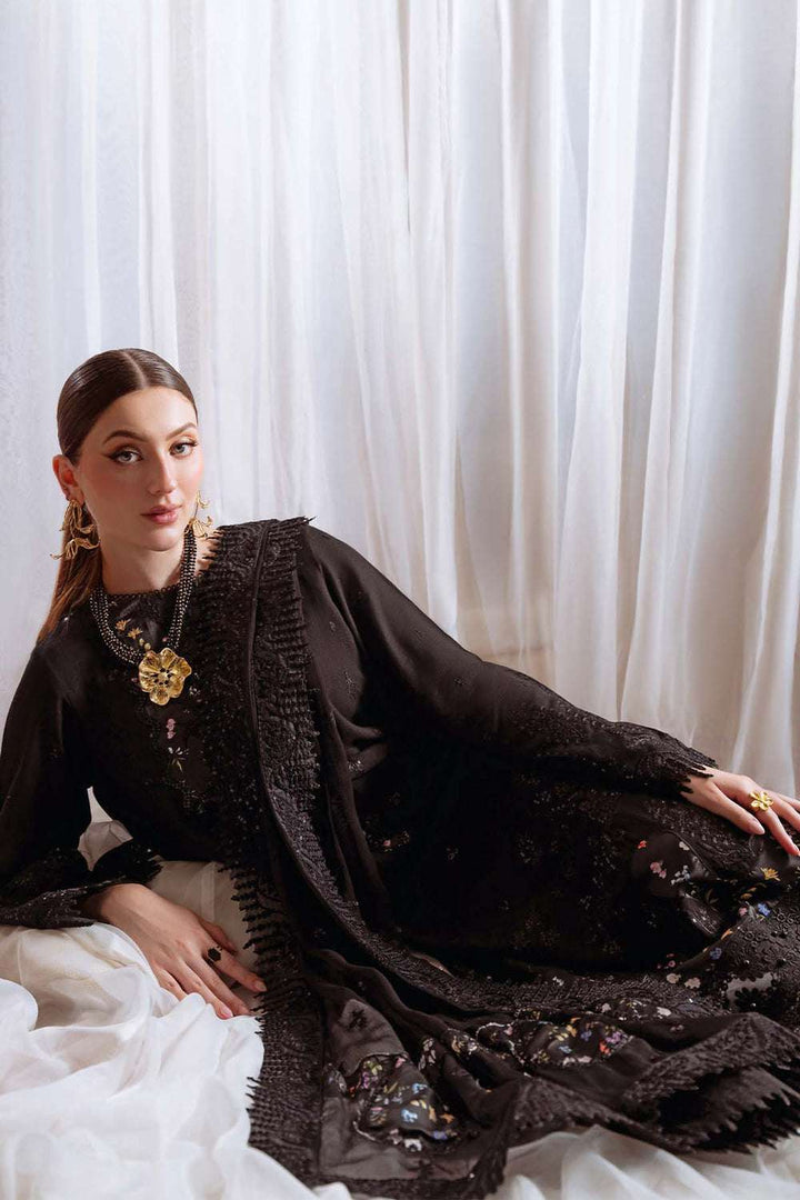 Nureh 3Pc Embroidered Karandi and Stich Embroidered Chiffon Dupatta Suite - NE_174