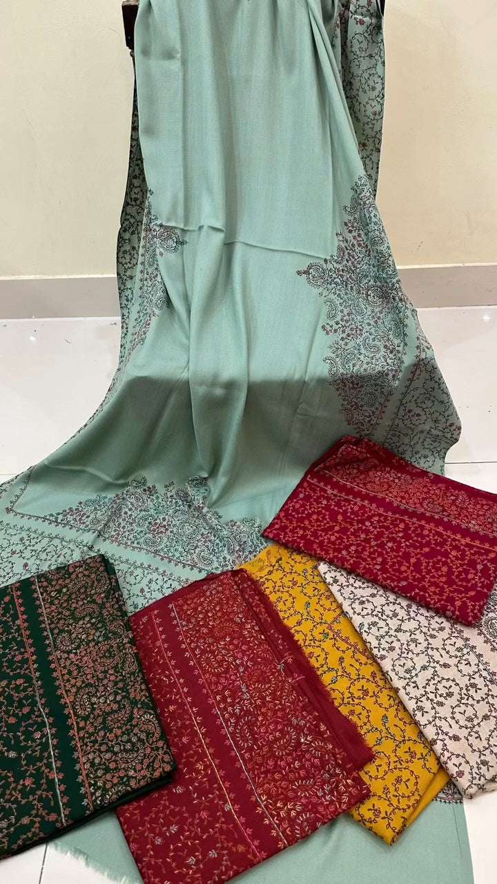 Original Pashmina Full Embroidered Shawl – 3 Meter - RUBAB CLOSET