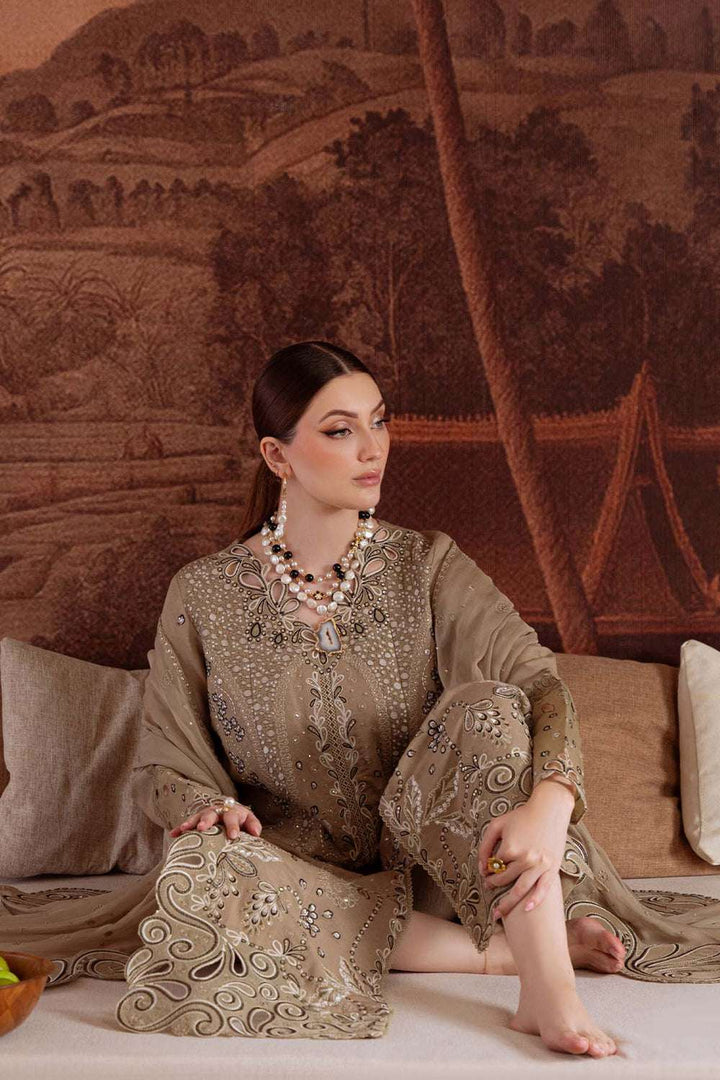 Nureh 3Pc Embroidered Karandi and Stich Embroidered Chiffon Dupatta Suite - NE_170