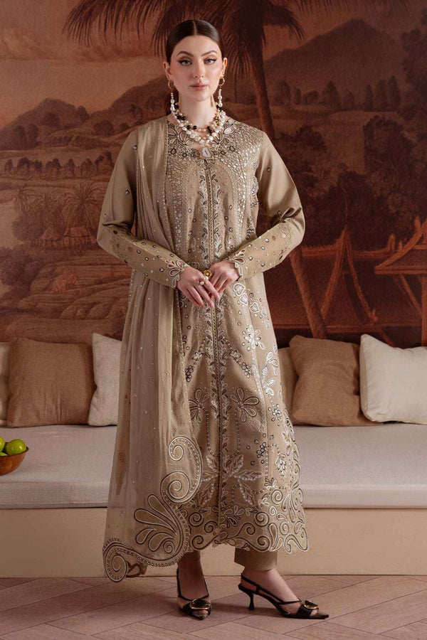 Nureh 3Pc Embroidered Karandi and Stich Embroidered Chiffon Dupatta Suite - NE_170