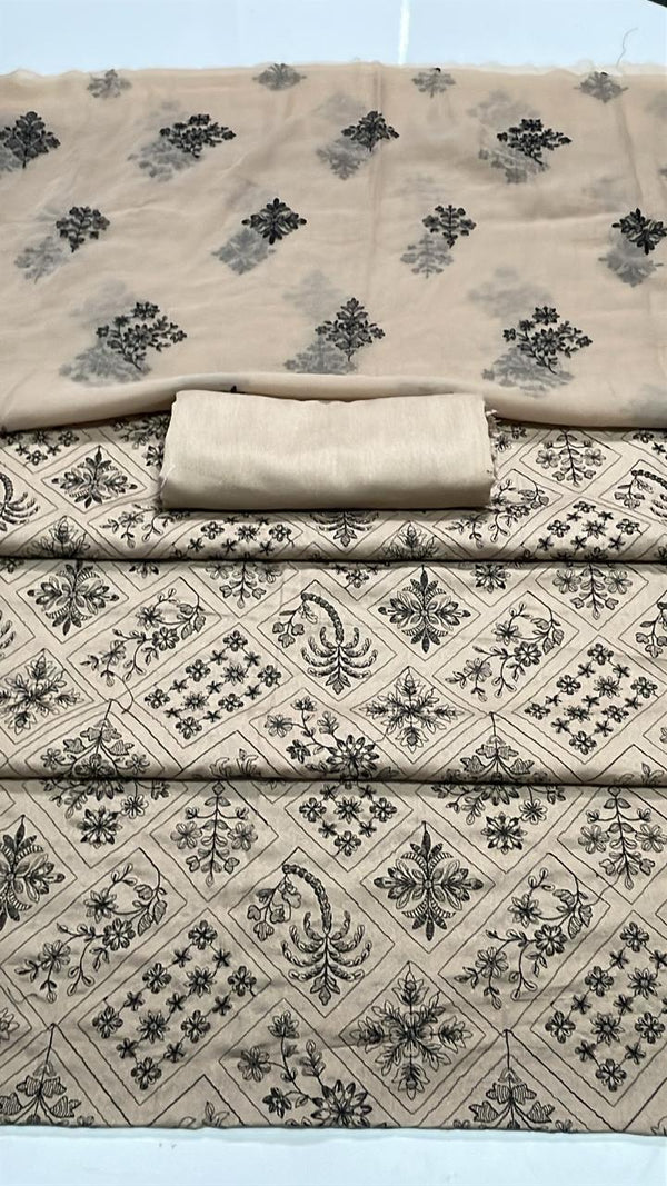 Bareeze 3PC Karandi Suit with Pure Embroidered Dupatta - Vol 53 - RUBAB CLOSET