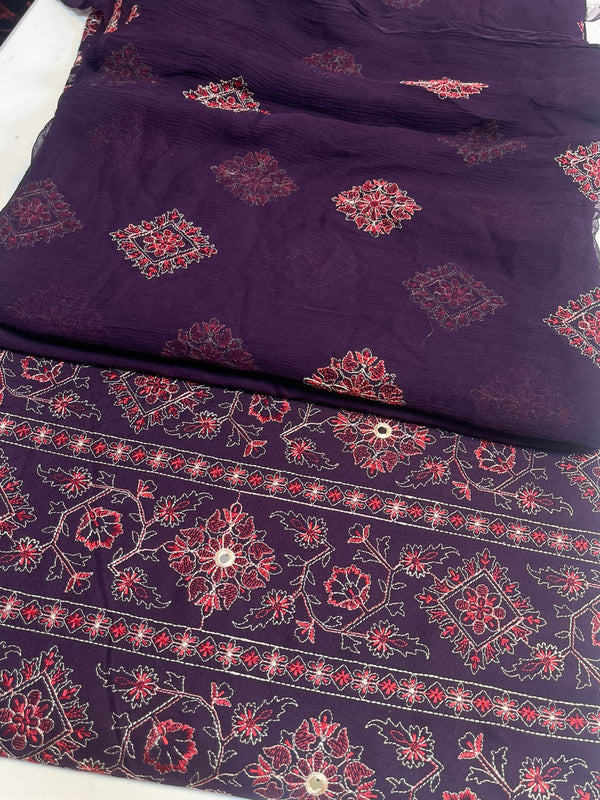 Bareeze 3PC Karandi Suit with Pure Embroidered Dupatta - Vol 53