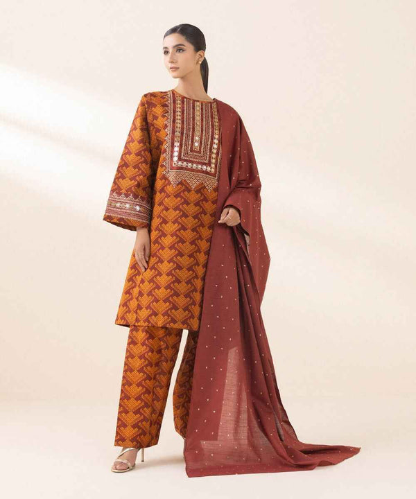 Sapphire 3Pc Embroidered khaddar Suit - U3PEDY24DFV81